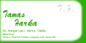 tamas harka business card